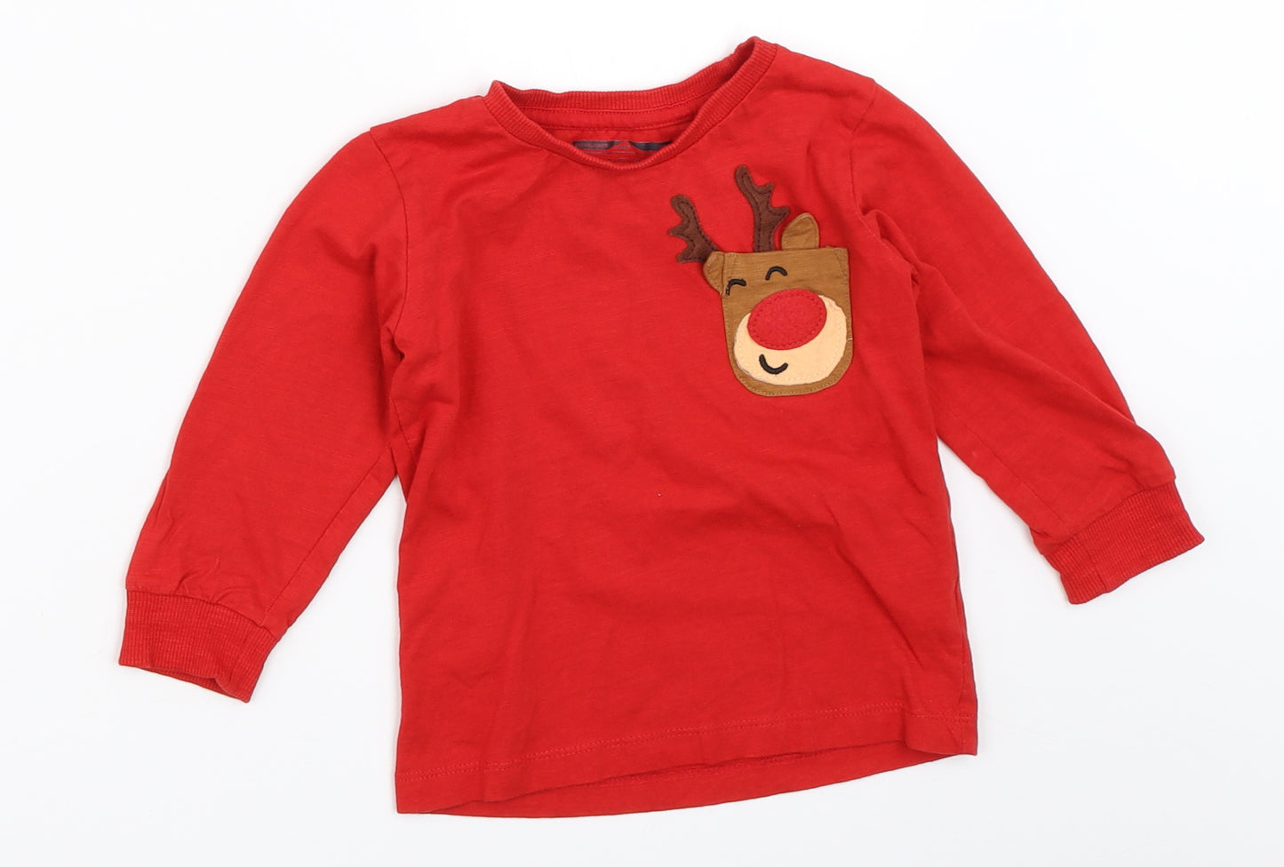 NEXT Boys Red   Basic T-Shirt Size 18-24 Months  - christmas