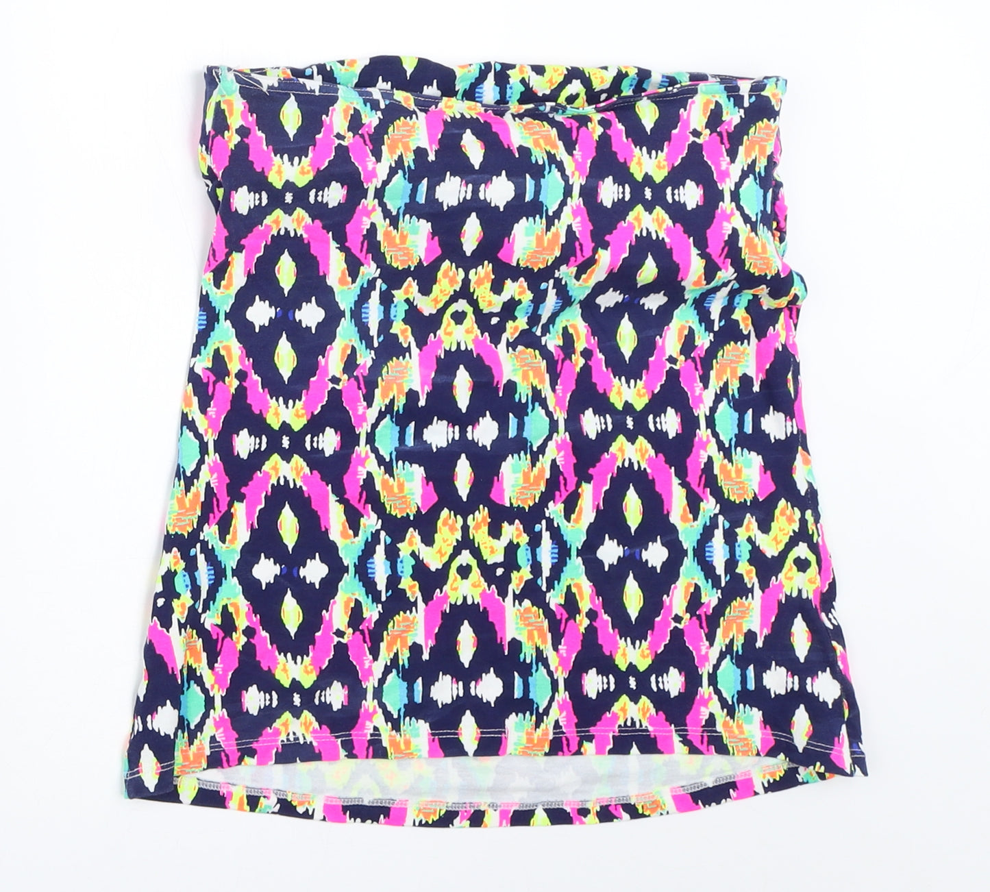Papaya Womens Blue Geometric  Basic Tank Size 8