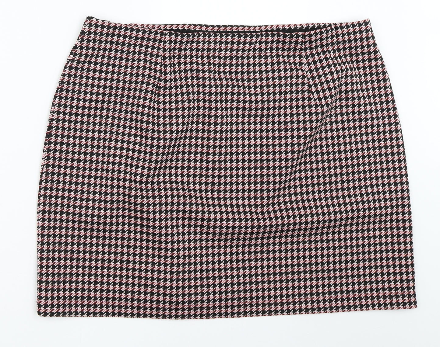 Marks and Spencer Womens Pink Houndstooth  Mini Skirt Size 18