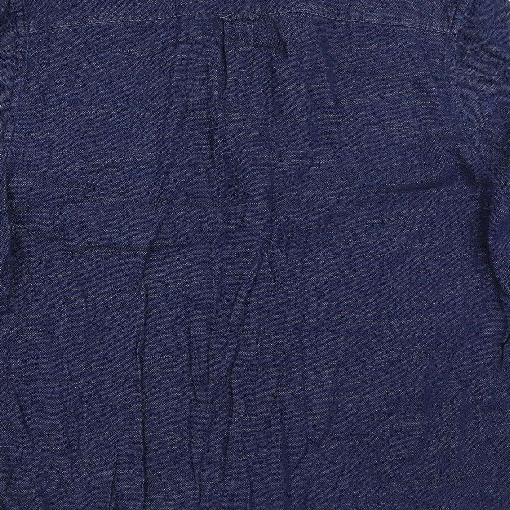 Primark Mens Blue  Denim  Button-Up Size L