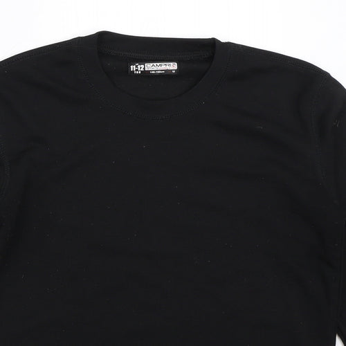 Camprio Boys Black   Basic T-Shirt Size 11-12 Years