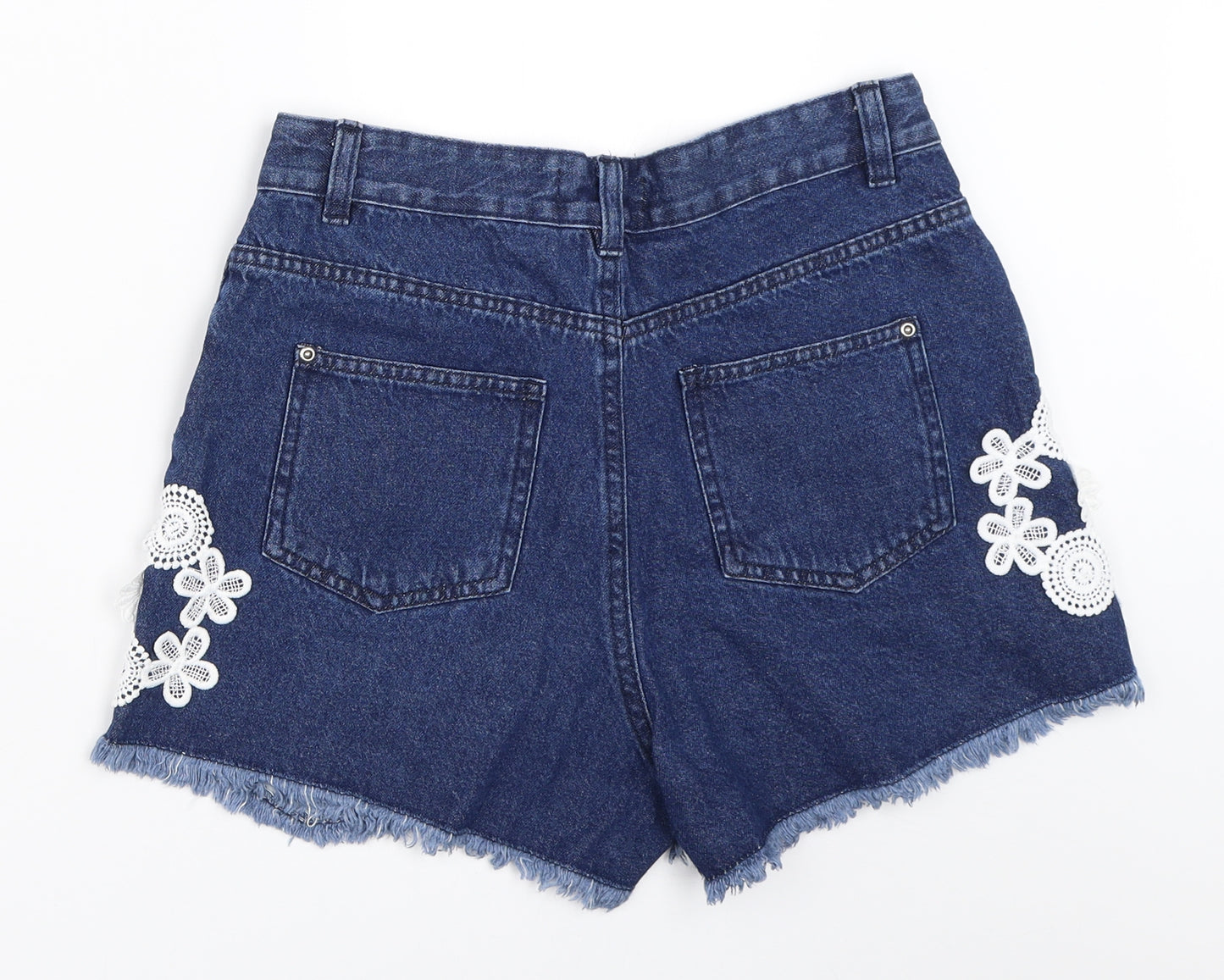 Select Womens Blue  Denim Hot Pants Shorts Size 10