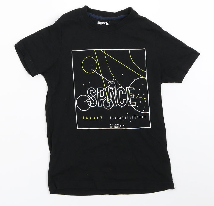 Pepperts! Boys Black   Basic T-Shirt Size 7-8 Years