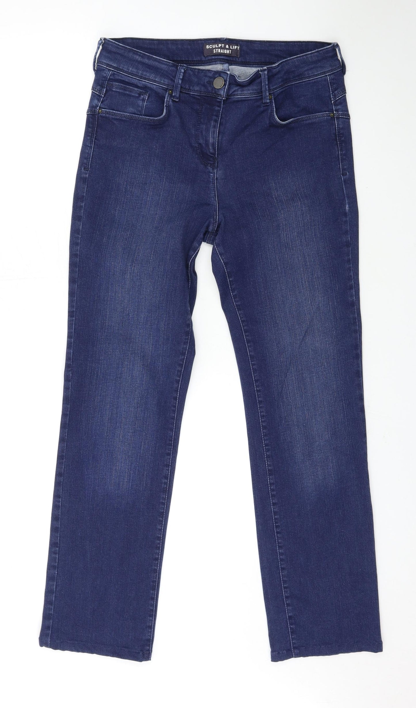 Marks and Spencer Womens Blue   Straight Jeans Size 12 L29 in