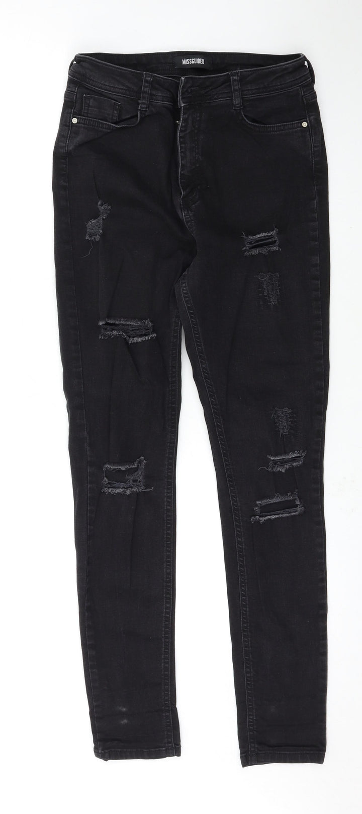 Missguided Womens Black Skinny Jeans Size 8 L28 in
