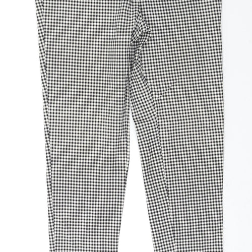 F&F Womens Black Check  Trousers  Size 10 L26 in