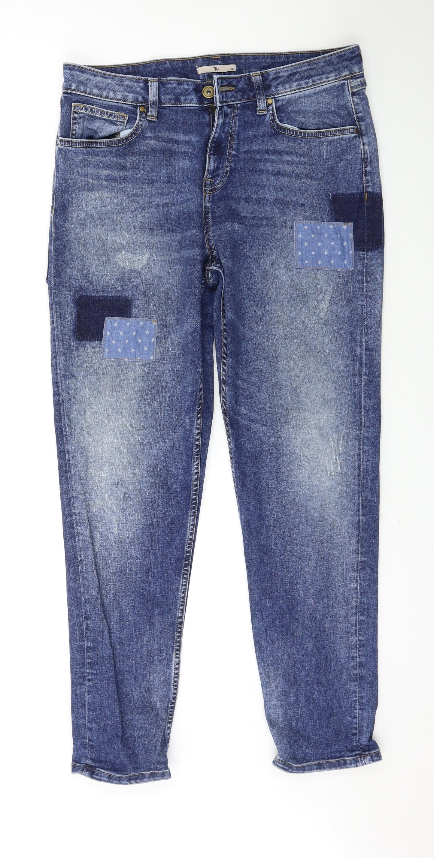 TU Womens Blue   Straight Jeans Size 12 L28 in