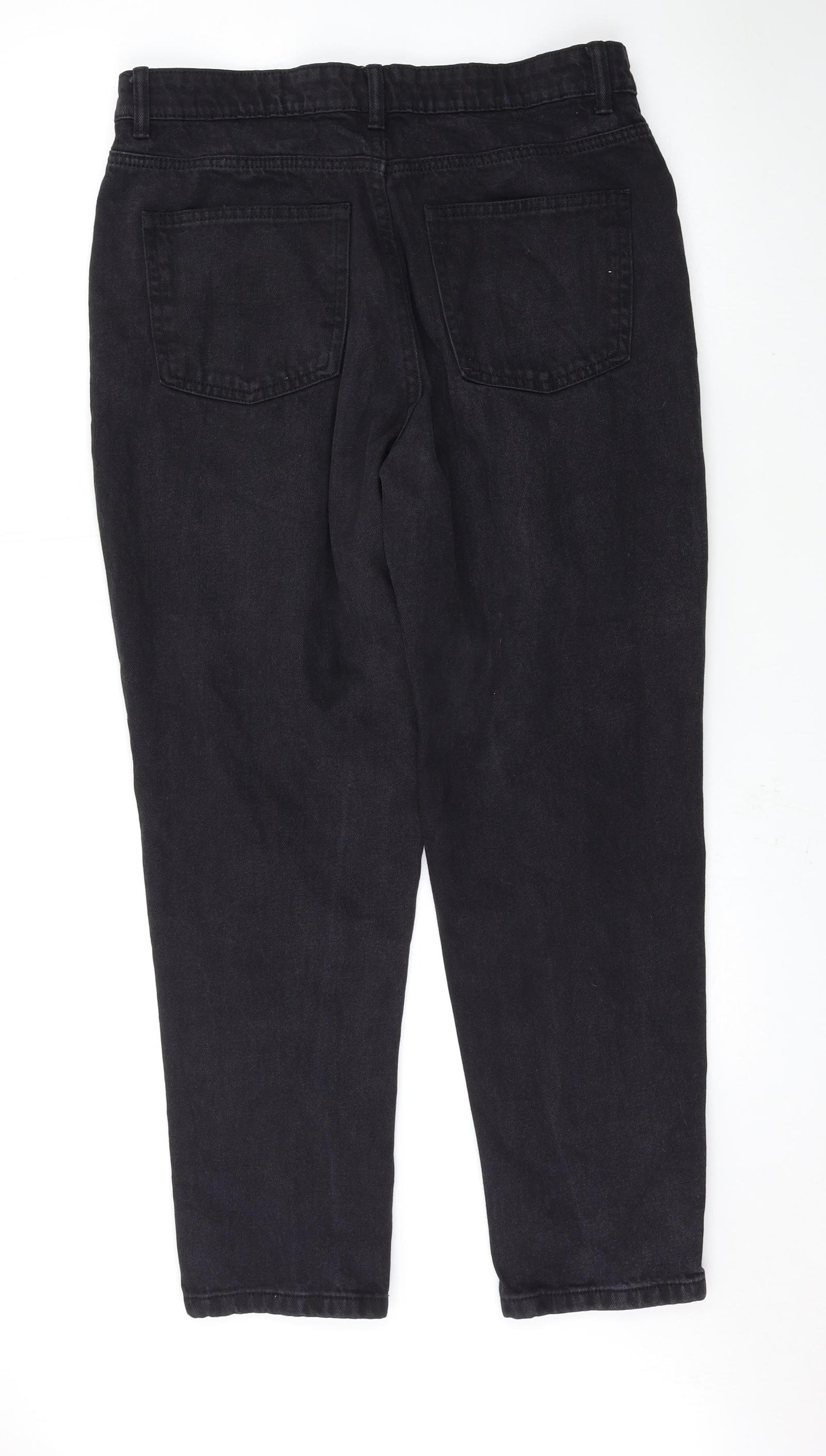 Denim & Co. Womens Black   Mom Jeans Size 14 L27 in