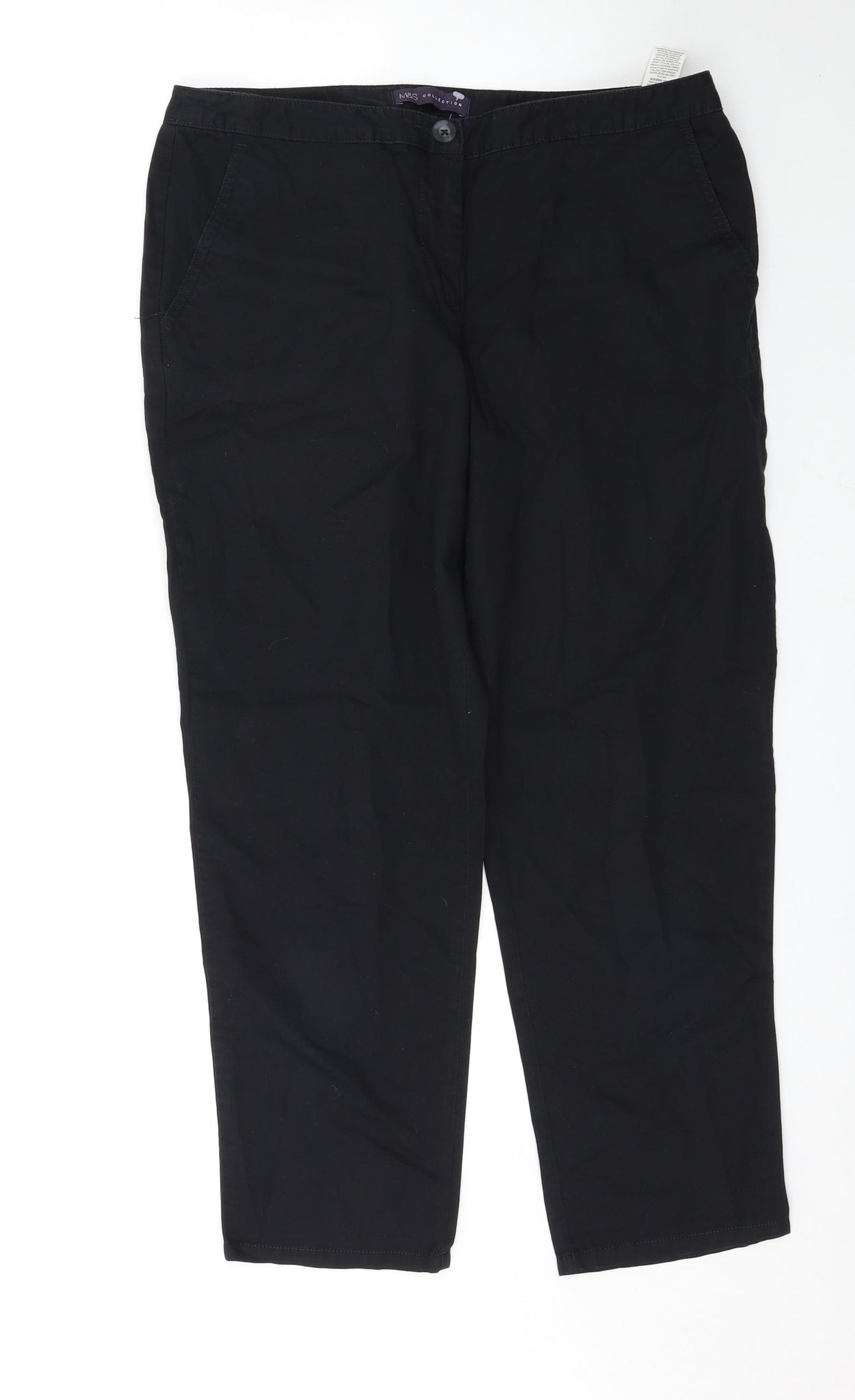 Marks and Spencer Womens Black   Trousers  Size 12 L26 in