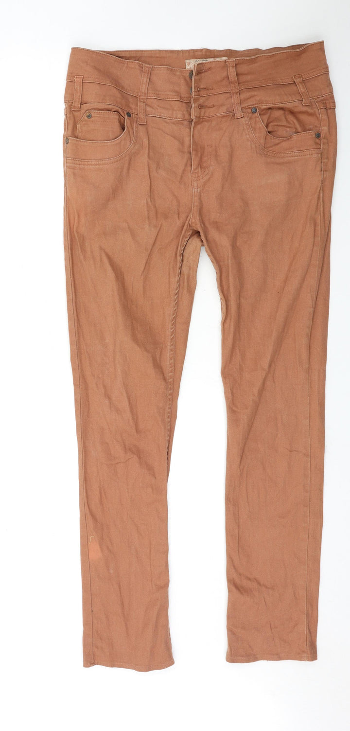 Urban Bliss Womens Orange Straight Jeans Size 14 L30 in