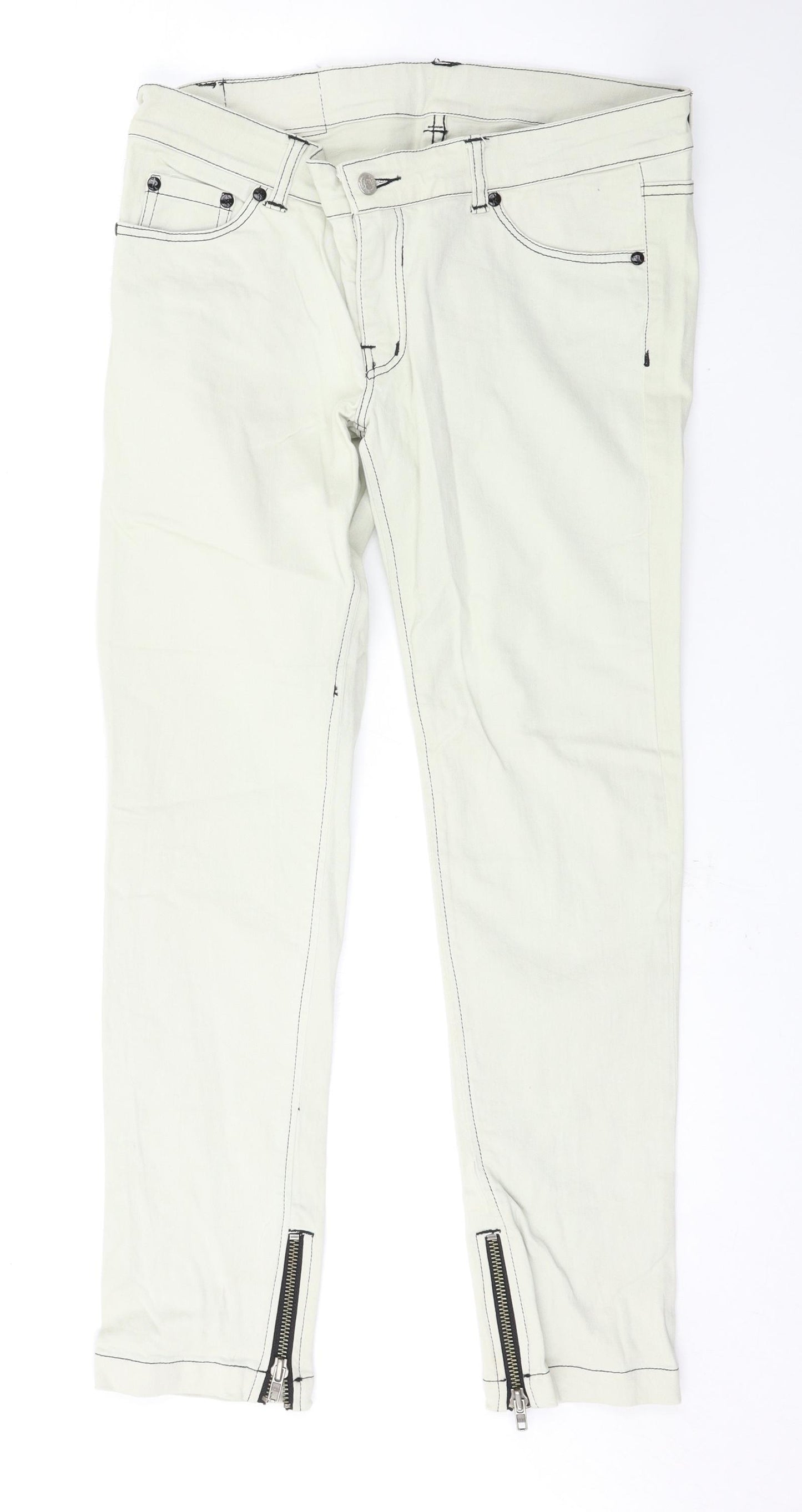 Preworn Womens White   Skinny Jeans Size 33 L28 in