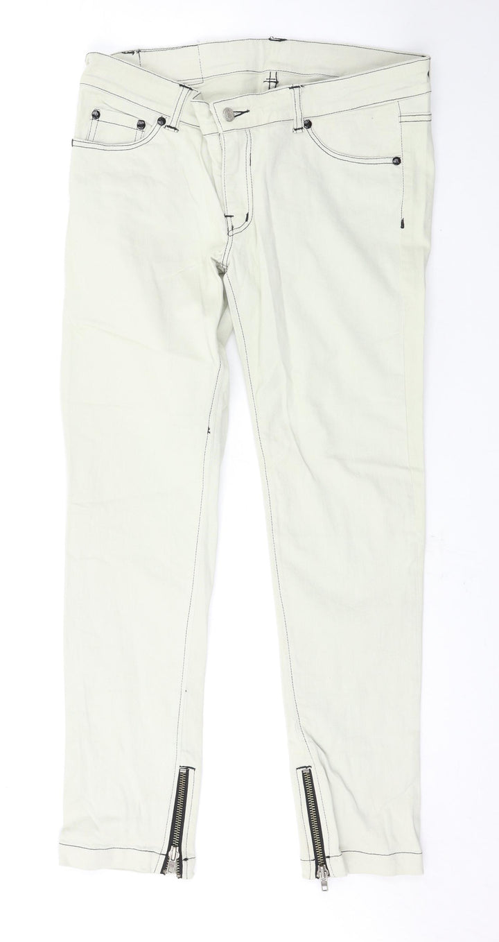 Preworn Womens White Skinny Jeans Size 33 L28 in