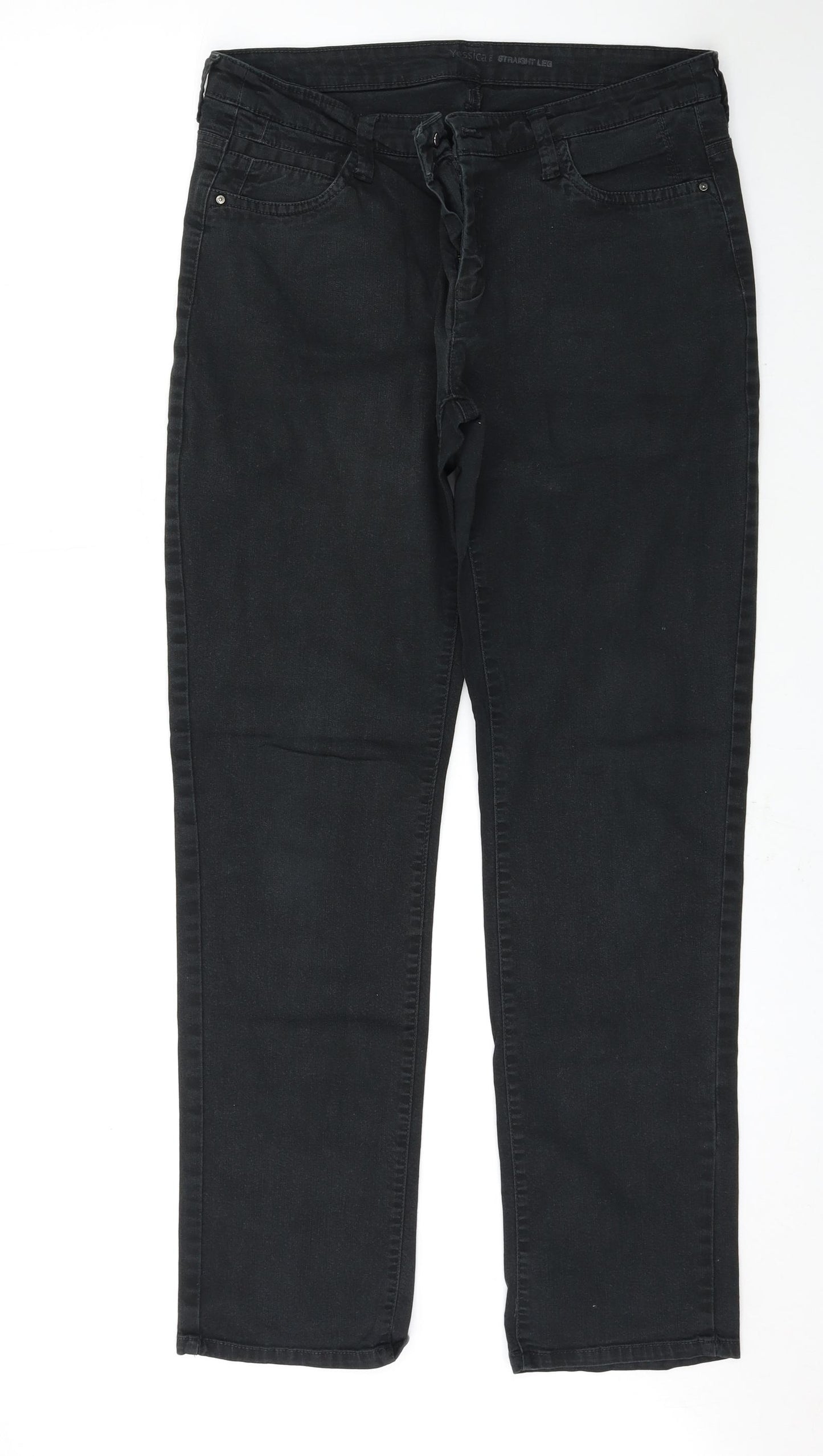 Preworn Womens Black   Straight Jeans Size 12 L31 in