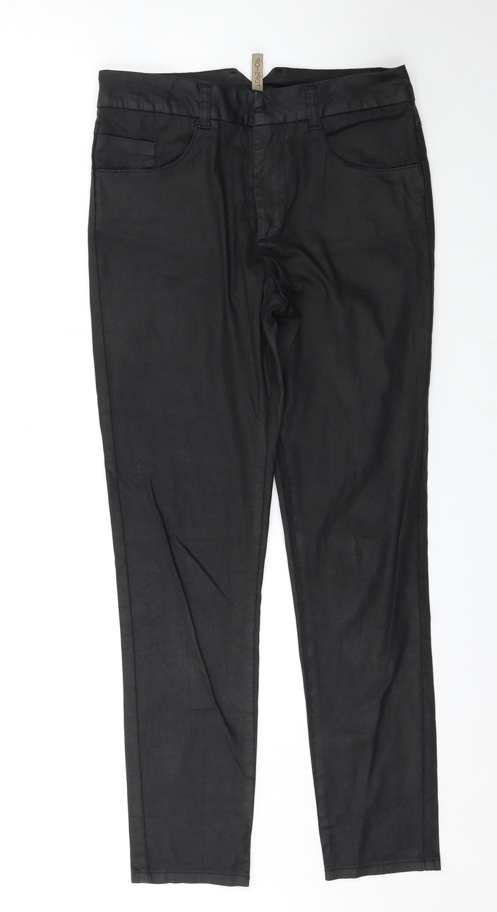 Topshop Womens Black Trousers Size 10 L28 in
