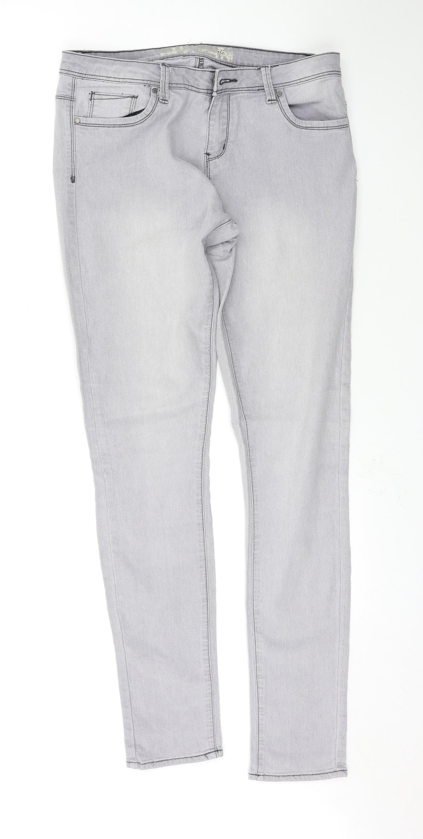Denim & Co. Womens Grey   Skinny Jeans Size 12 L31 in