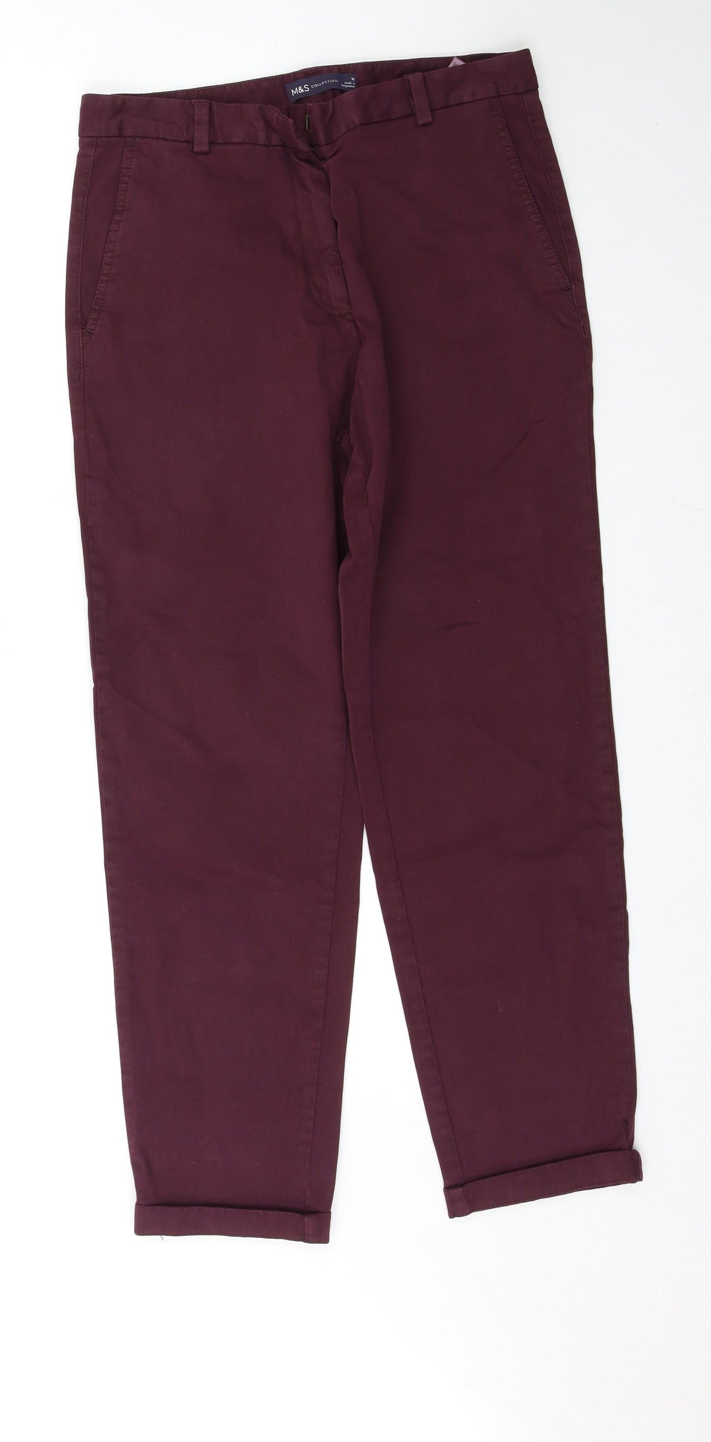 Marks and Spencer Womens Purple   Trousers  Size 10 L27 in