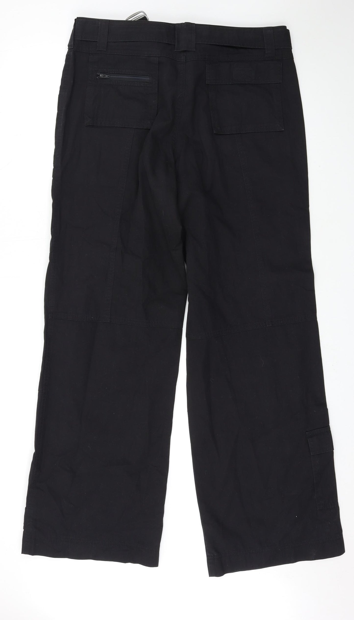 Marks and Spencer Womens Black   Cargo Trousers Size 14 L33 in
