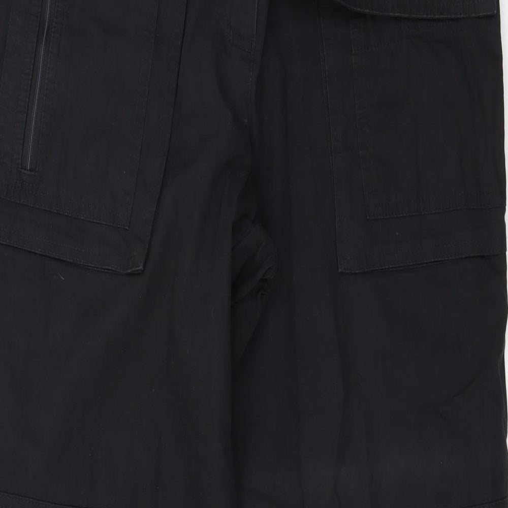 Marks and Spencer Womens Black   Cargo Trousers Size 14 L33 in