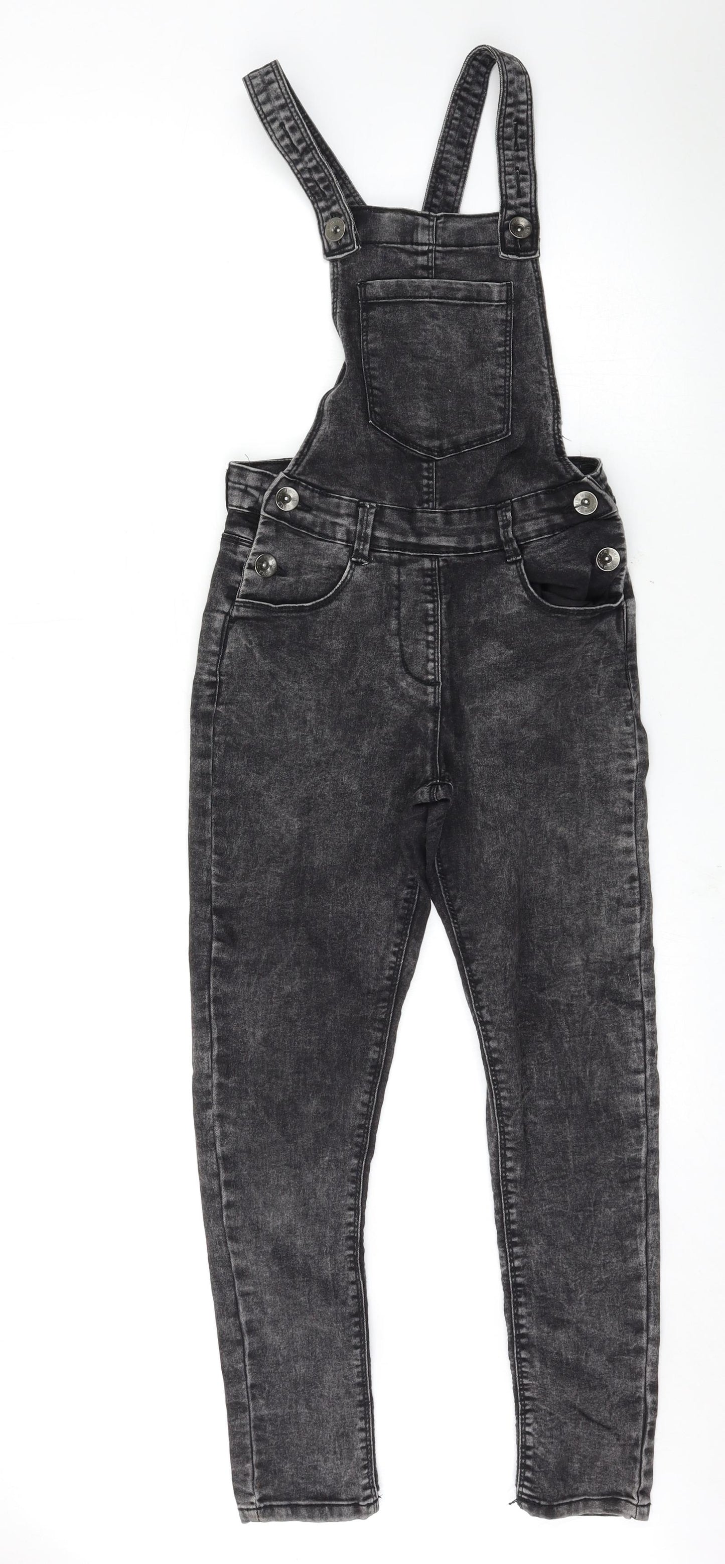 Matalan Girls Black   Dungaree One-Piece Size 10 Years