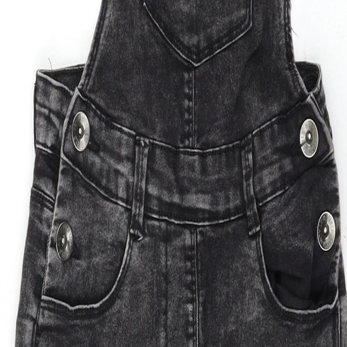 Matalan Girls Black   Dungaree One-Piece Size 10 Years