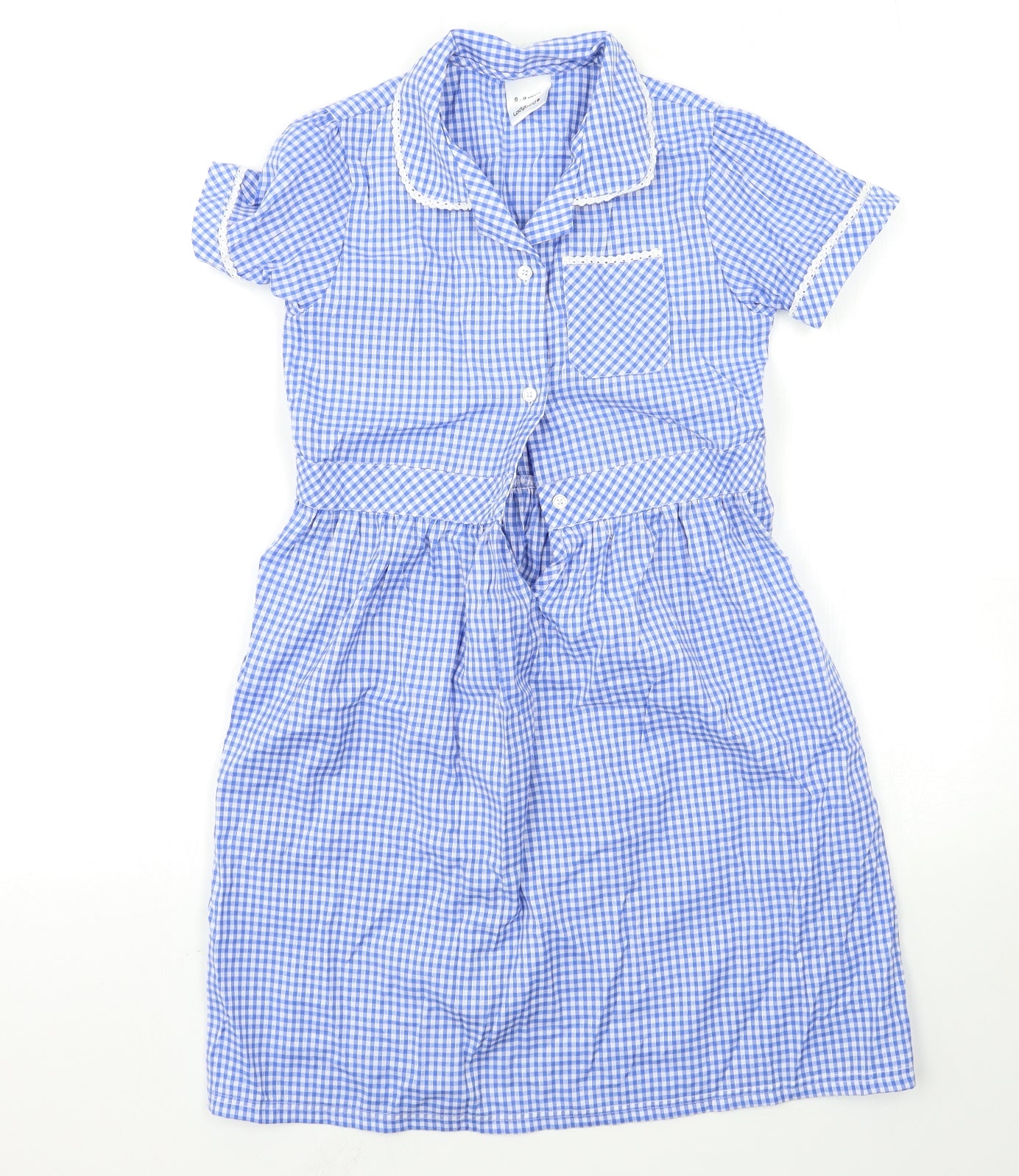 Ladybird Girls Blue Check  Shirt Dress  Size 8-9 Years  - school dress