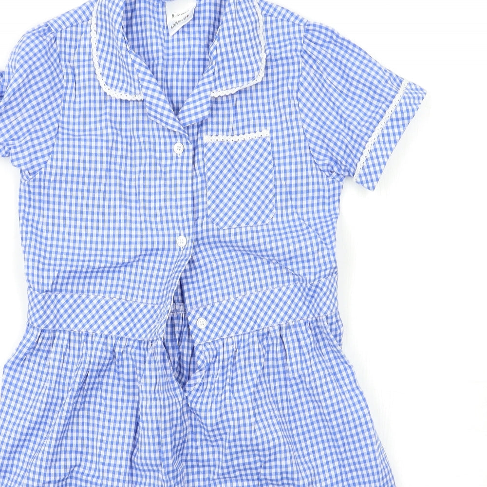 Ladybird Girls Blue Check  Shirt Dress  Size 8-9 Years  - school dress