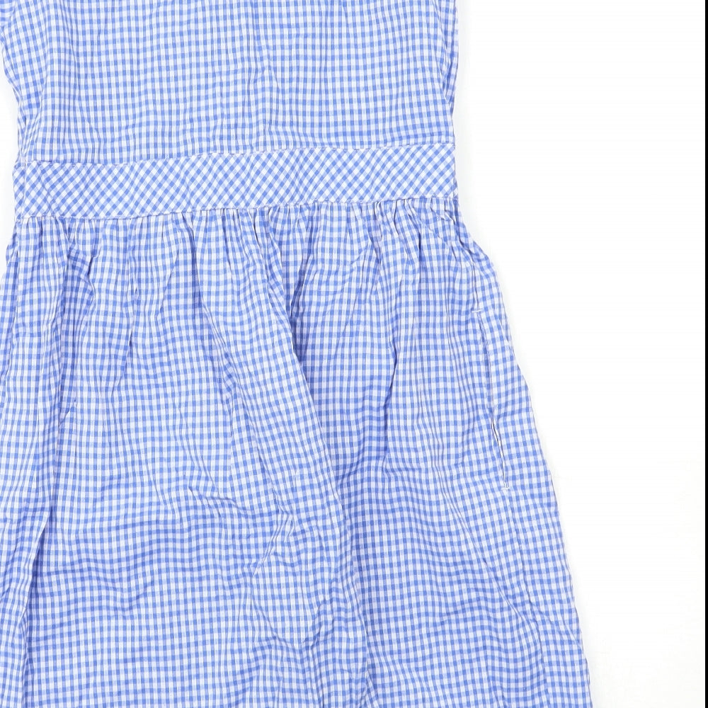 Ladybird Girls Blue Check  Shirt Dress  Size 8-9 Years  - school dress