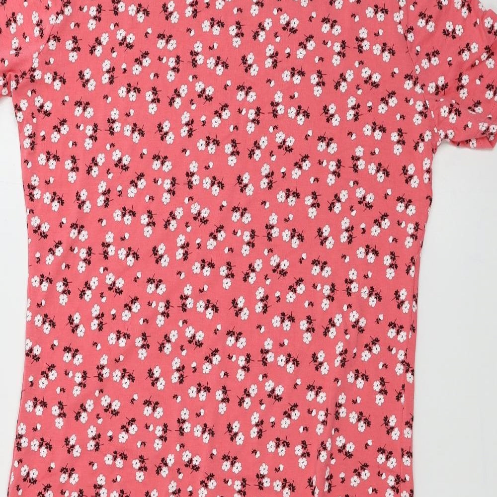 Boohoo  Womens Pink Floral  Bodycon  Size 10