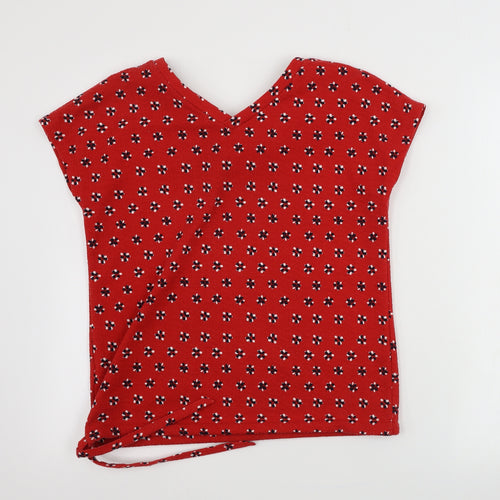 Marks and Spencer  Womens Red Floral  Basic T-Shirt Size 6