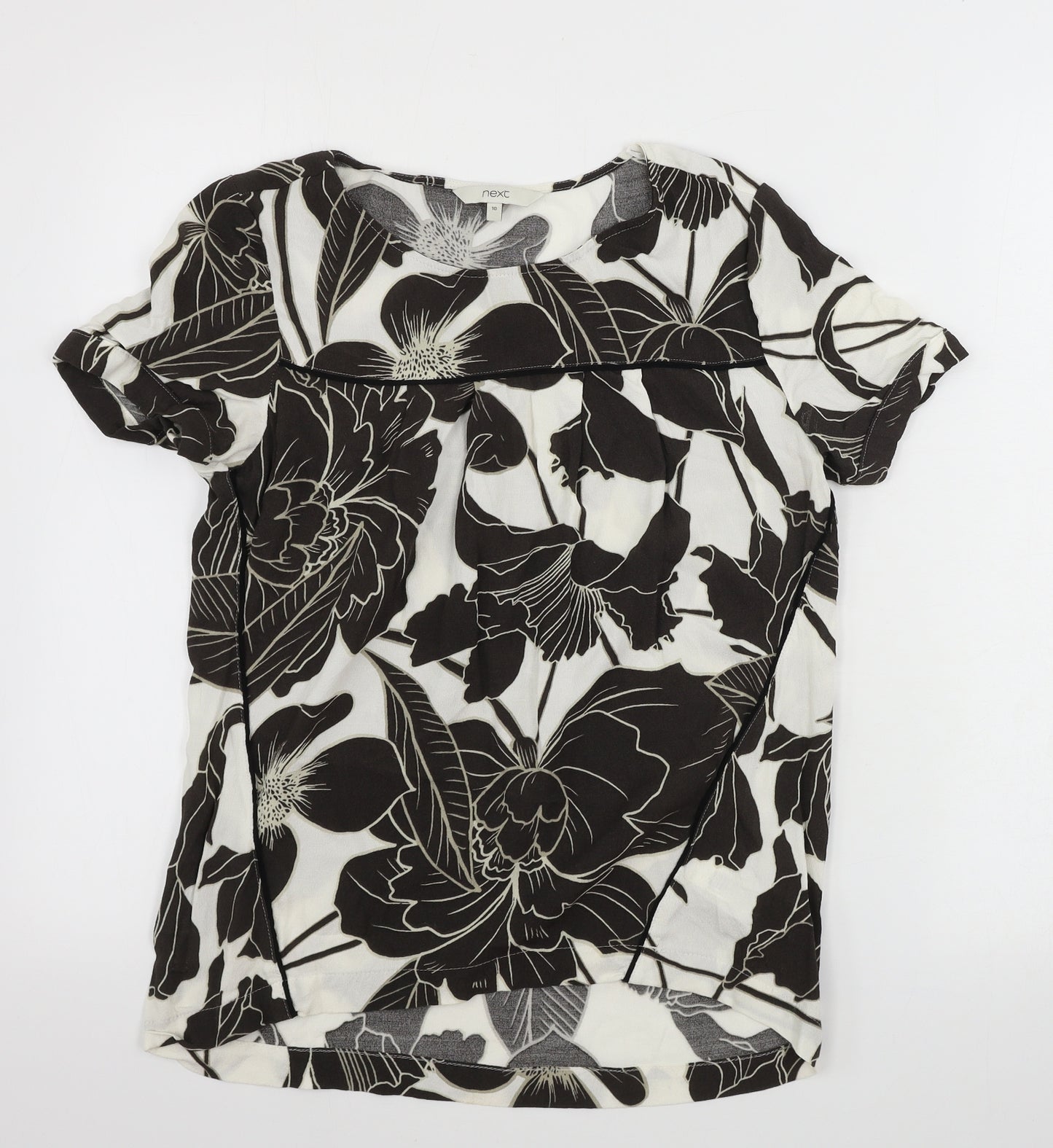 NEXT  Womens White Floral  Basic T-Shirt Size 10