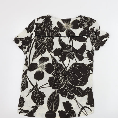 NEXT  Womens White Floral  Basic T-Shirt Size 10