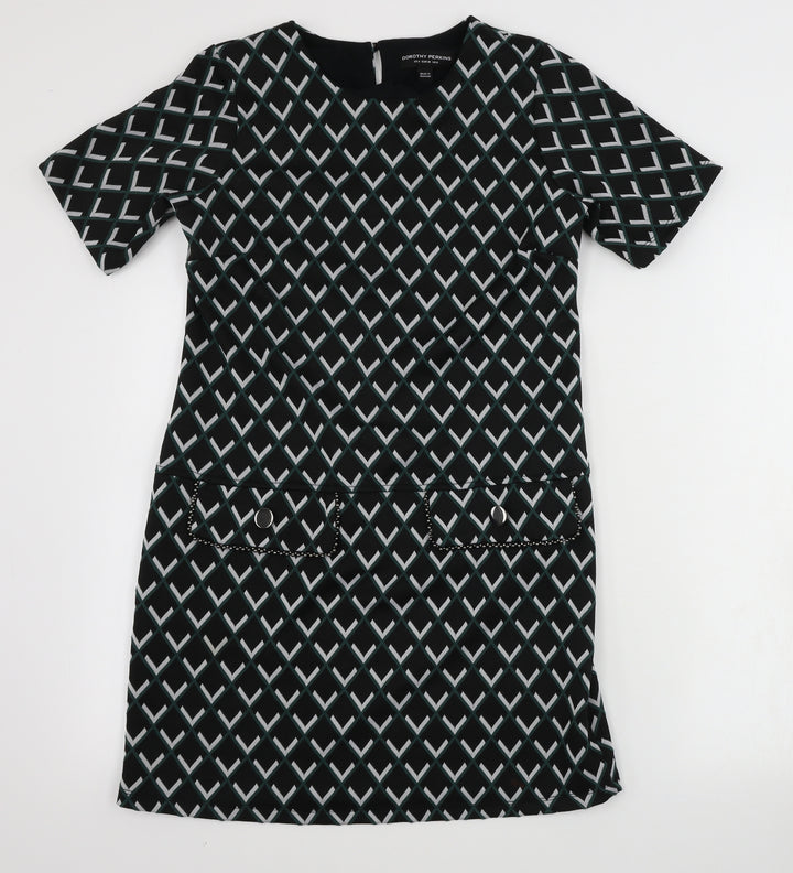 Dorothy Perkins Womens Black Geometric Bodycon Size 8