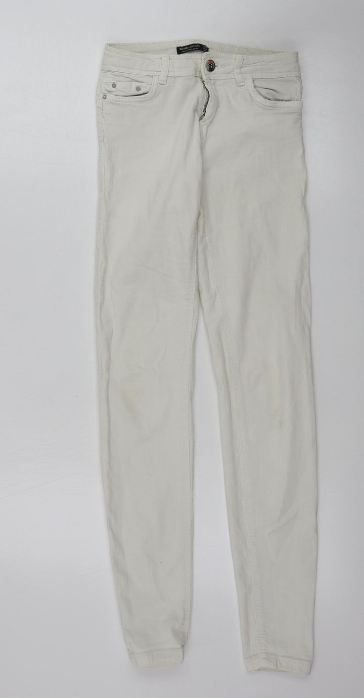 Bershka Womens White Skinny Jeans Size 26 in L26 in