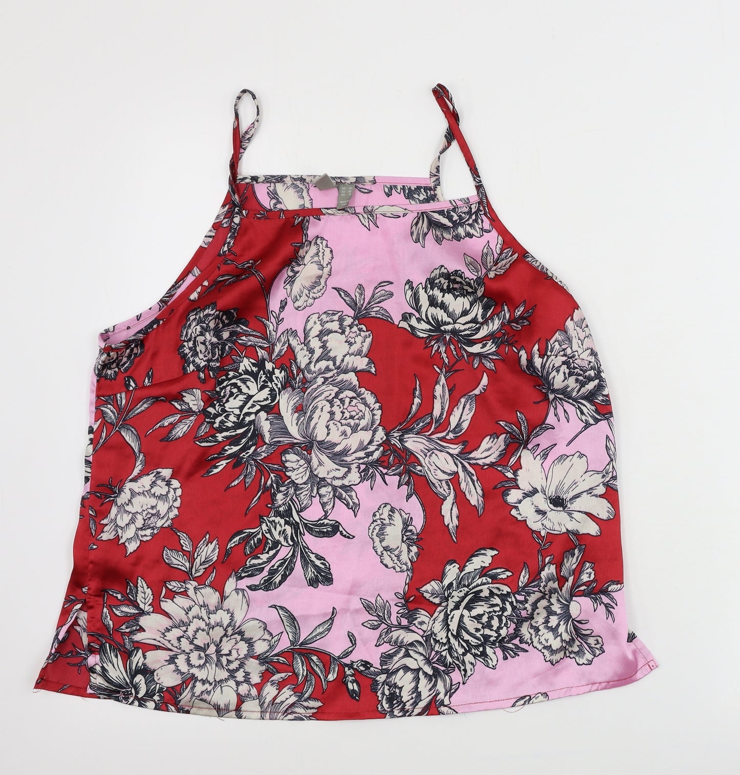 ASOS  Womens Red Floral  Cropped T-Shirt Size 10