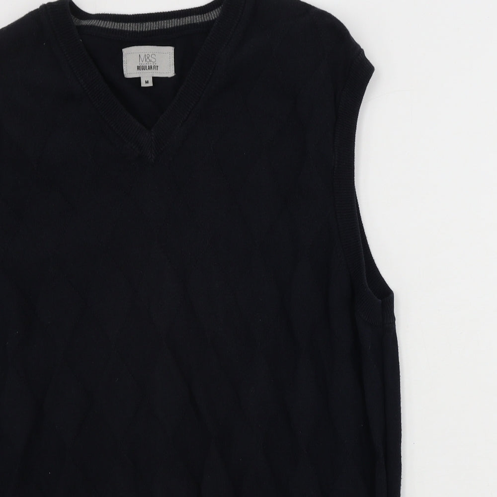Marks and Spencer  Mens Black   Vest Jumper Size M