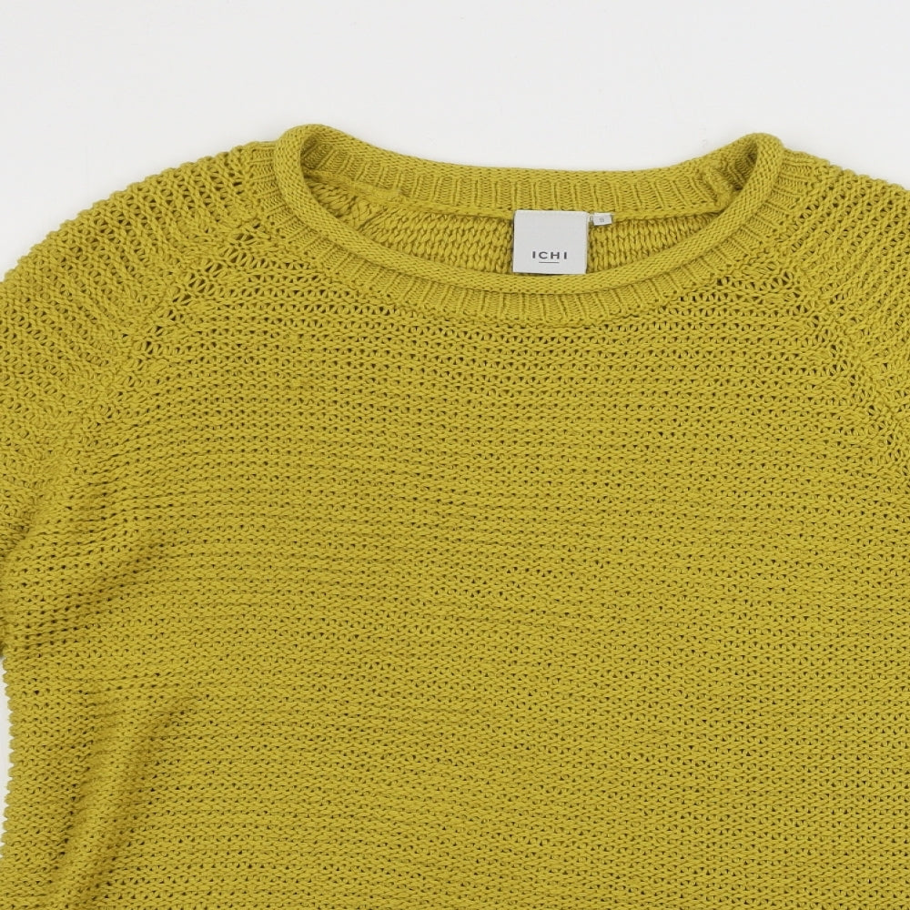 ICHI Womens Yellow   Pullover Jumper Size S