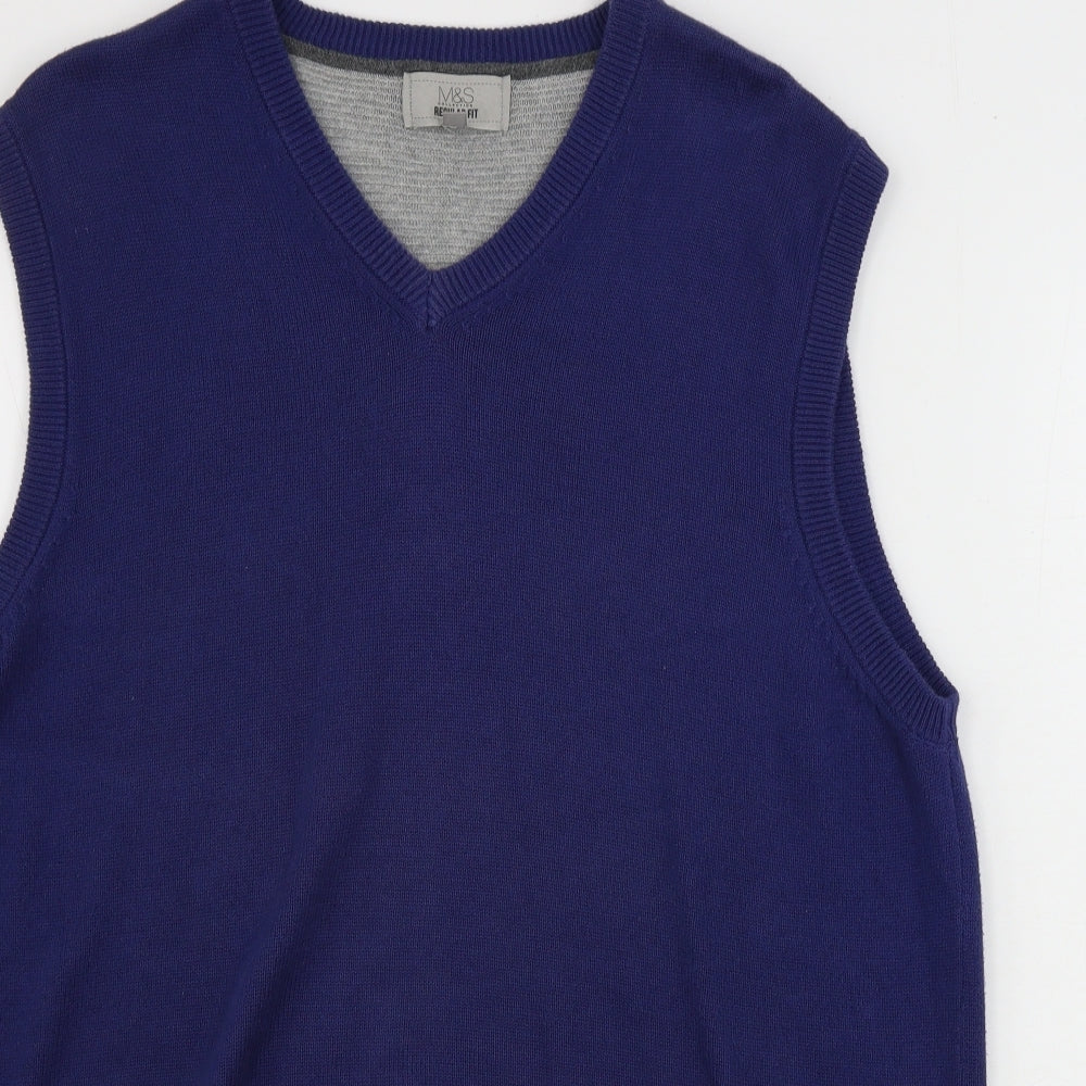 Marks and Spencer  Mens Blue   Vest Jumper Size M