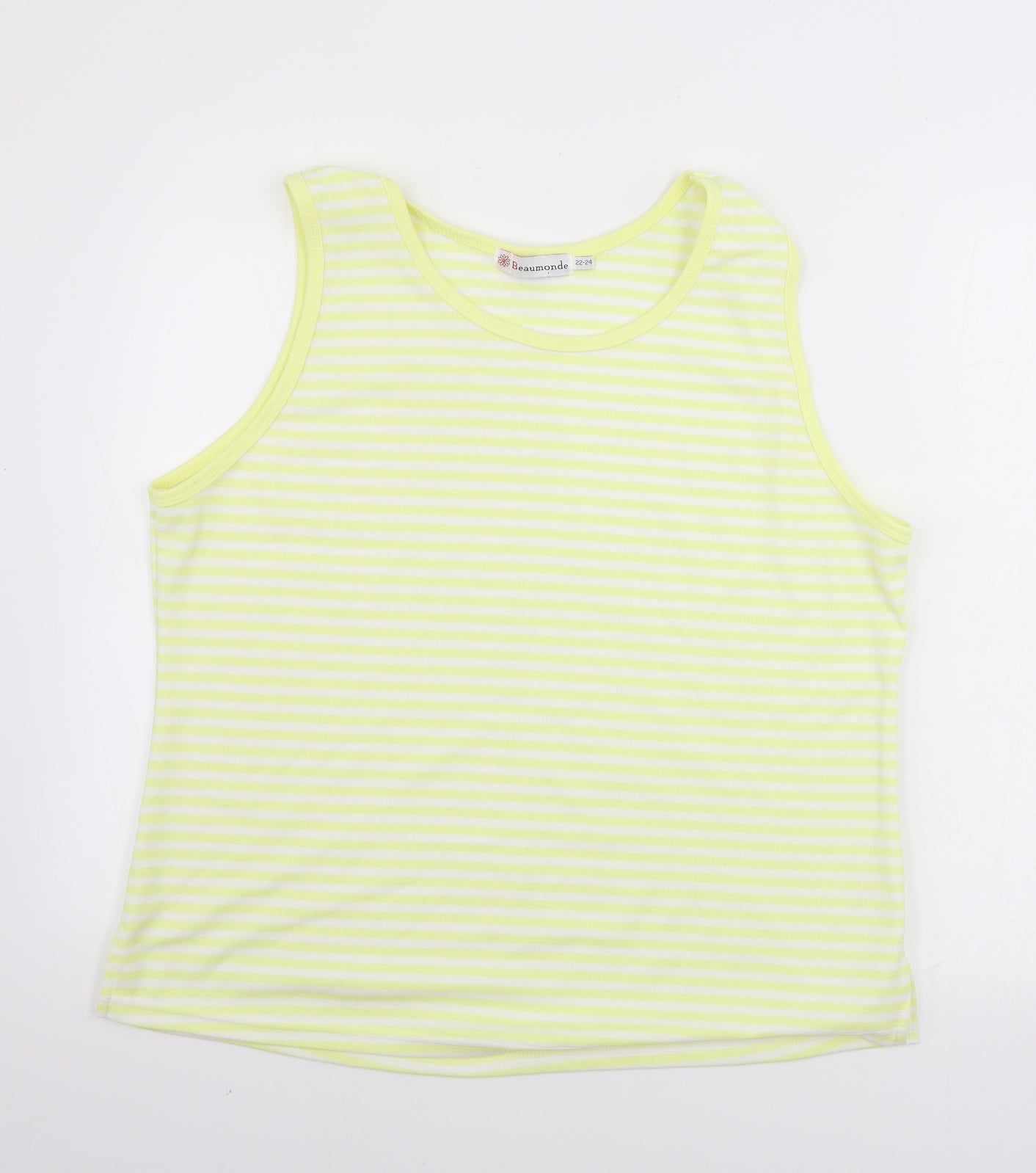 Bonmarché  Womens Yellow Striped  Basic Tank Size 22