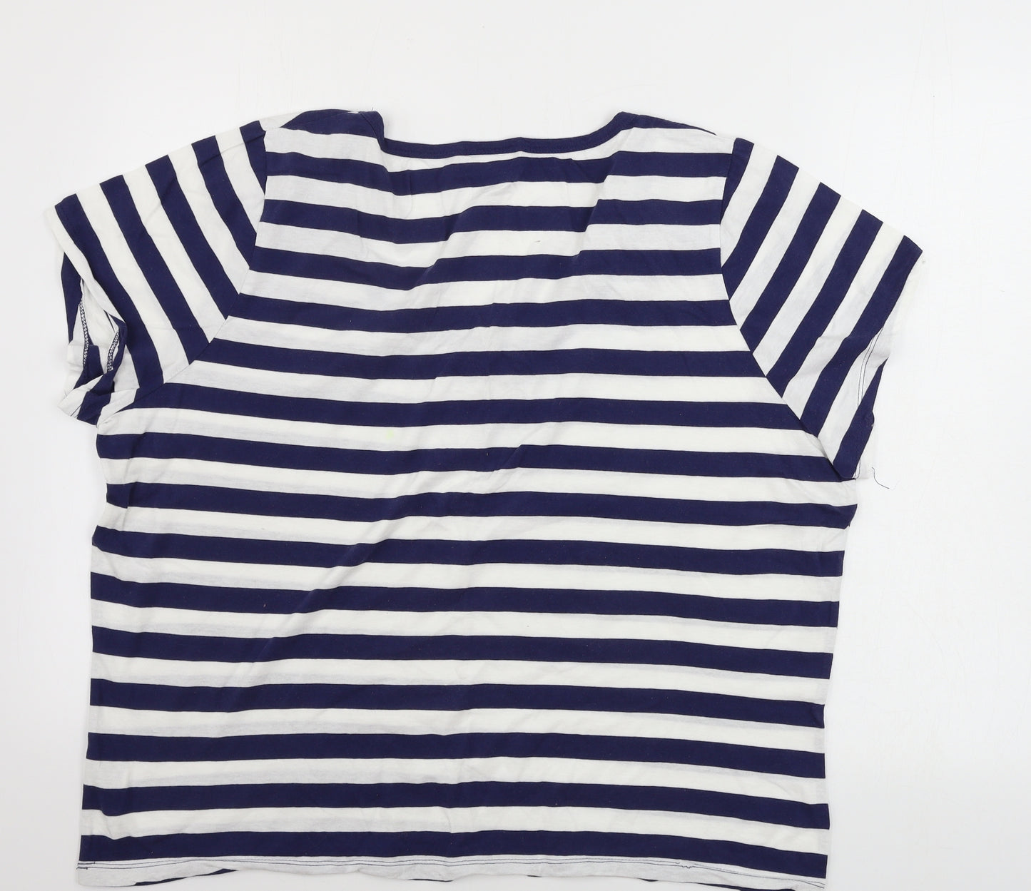 lana weekend Womens White Striped  Basic T-Shirt Size 22