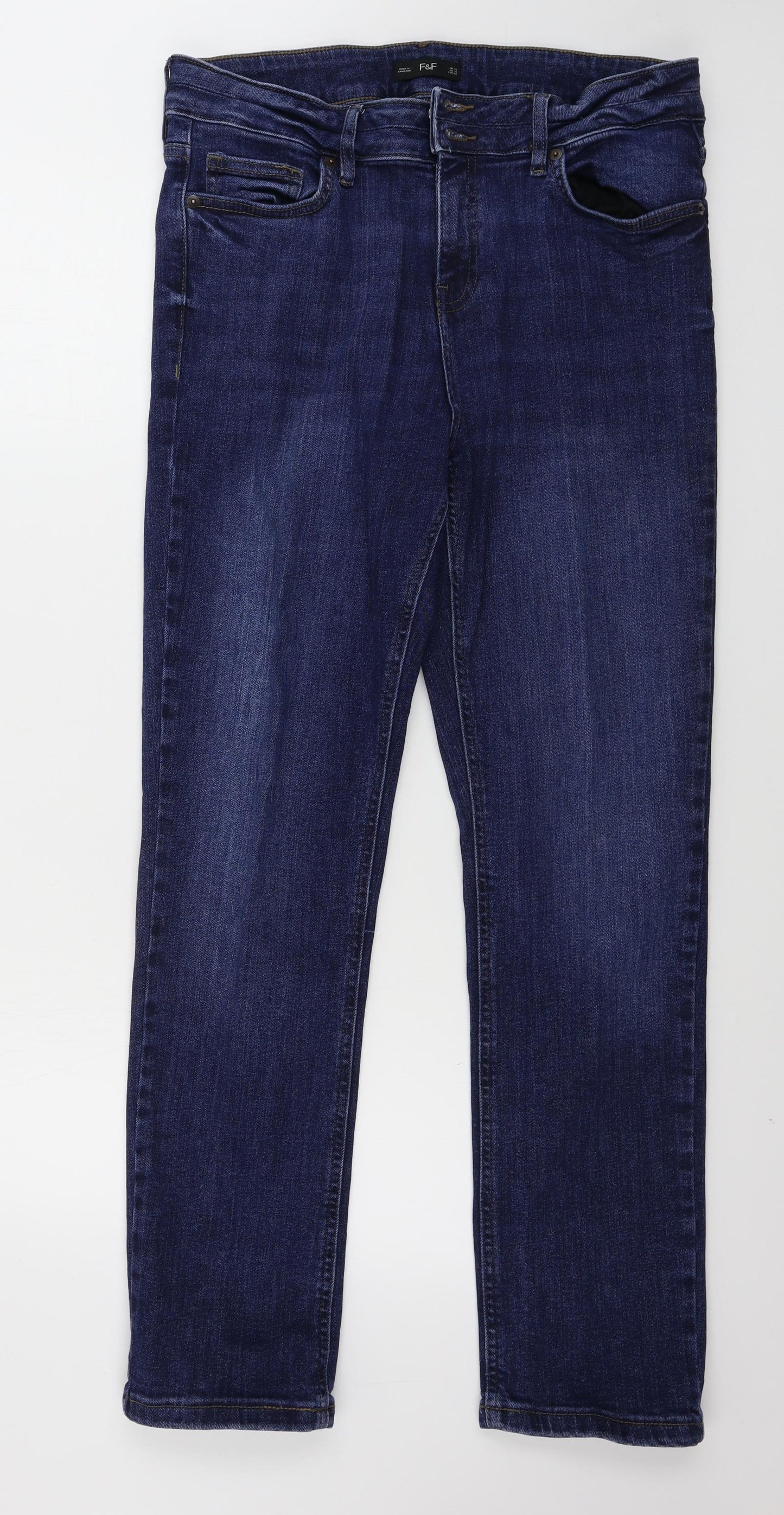F&F  Womens Blue   Straight Jeans Size 14 L27 in