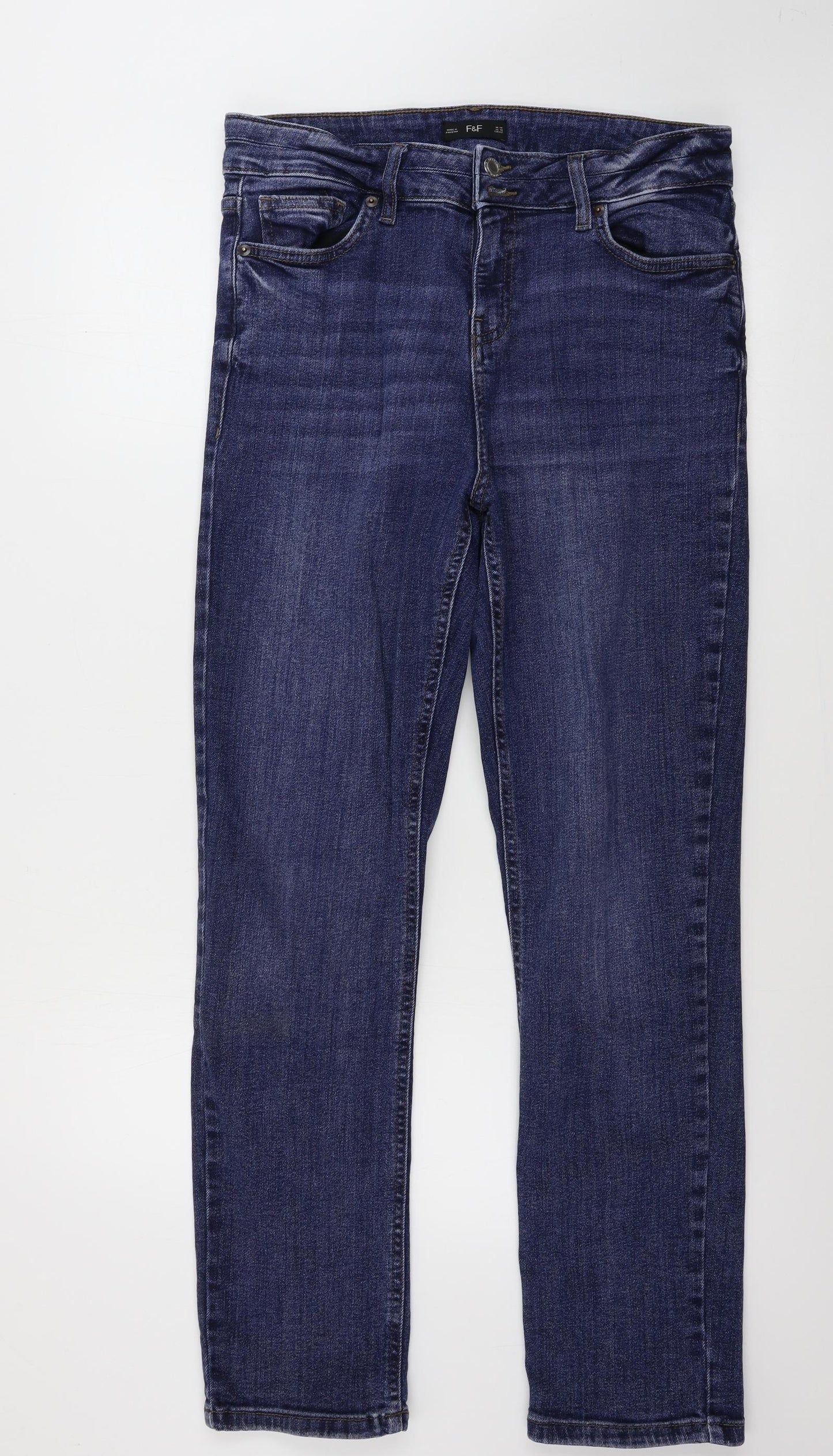 F&F  Womens Blue   Straight Jeans Size 14 L28 in