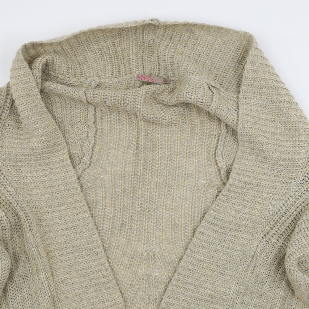 Saint Tropez  Womens Beige   Cardigan Jumper Size L