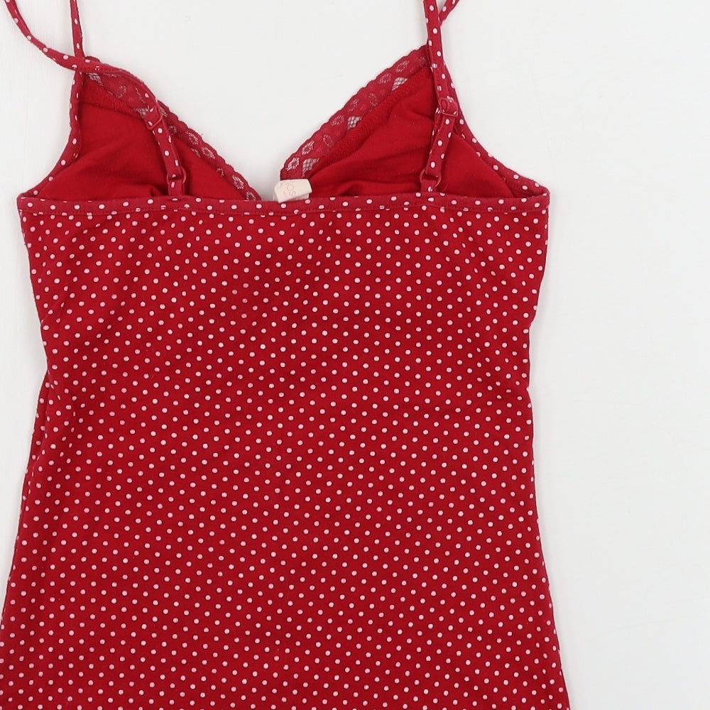 EVIE       Womens Pink Polka Dot  Basic Tank Size 6