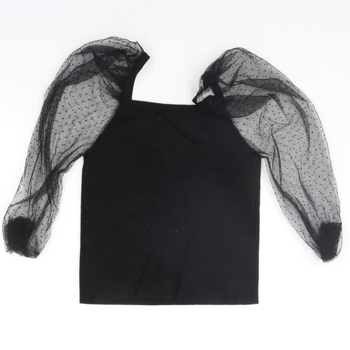 Apricot Womens Black Polka Dot  Pullover Jumper Size M  - slight bobble