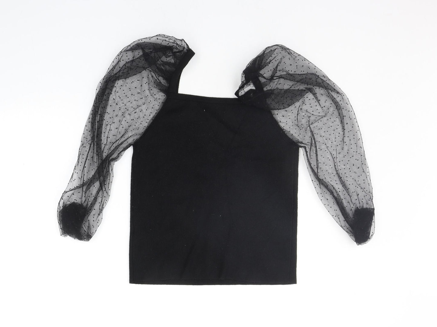 Apricot Womens Black Polka Dot  Pullover Jumper Size M  - slight bobble