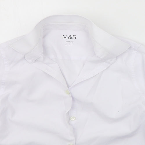 Marks and Spencer Girls White   Basic Button-Up Size 10-11 Years