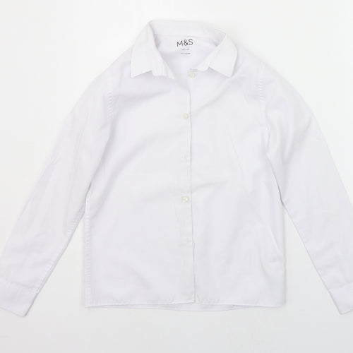 Marks and Spencer Girls White   Basic Button-Up Size 10-11 Years