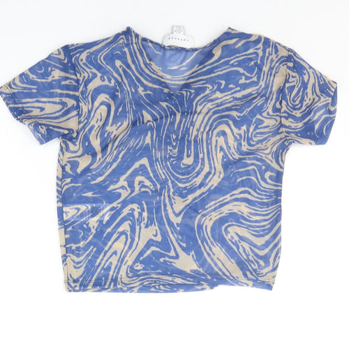 Topshop Womens Blue Floral  Basic T-Shirt Size S