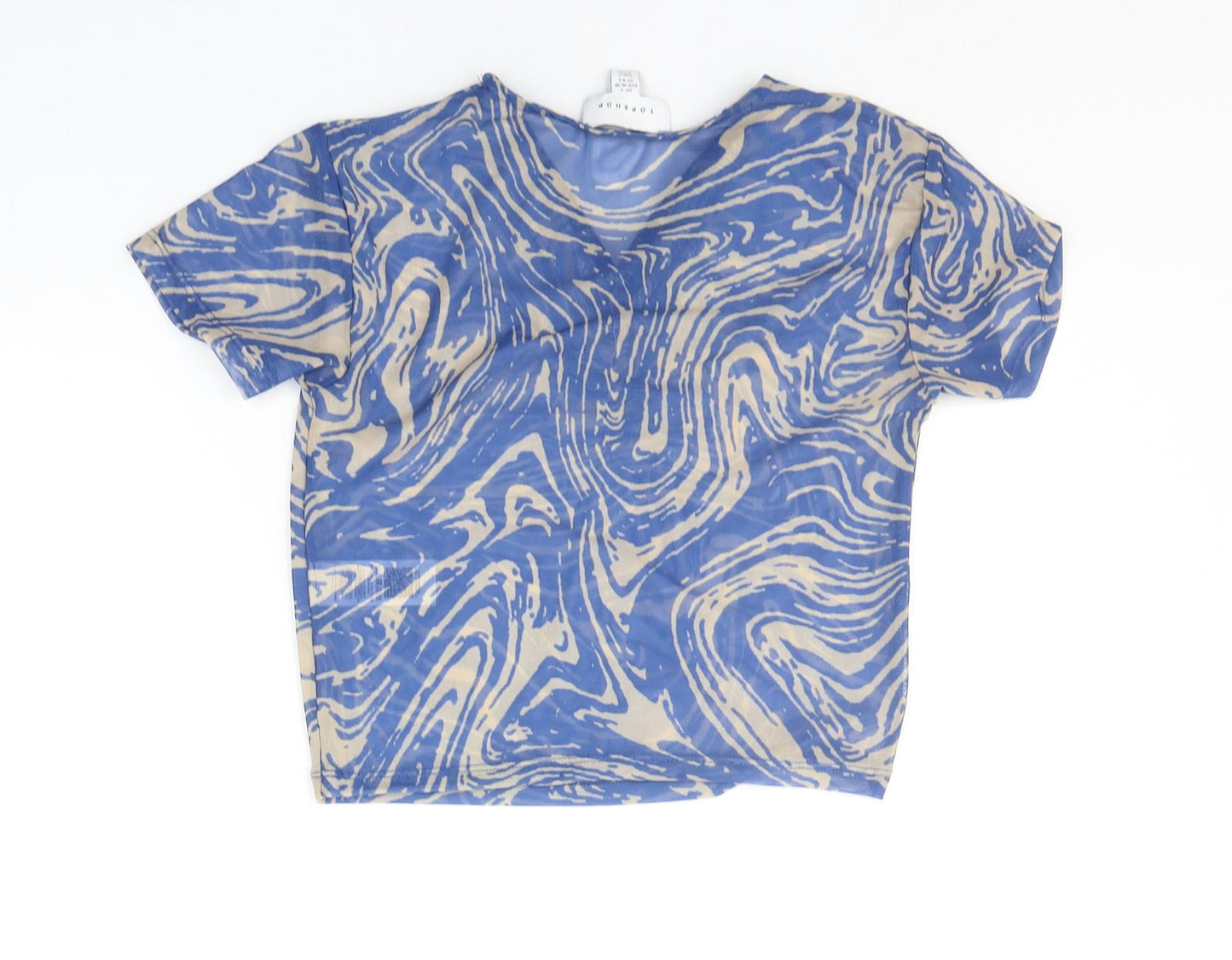 Topshop Womens Blue Floral  Basic T-Shirt Size S