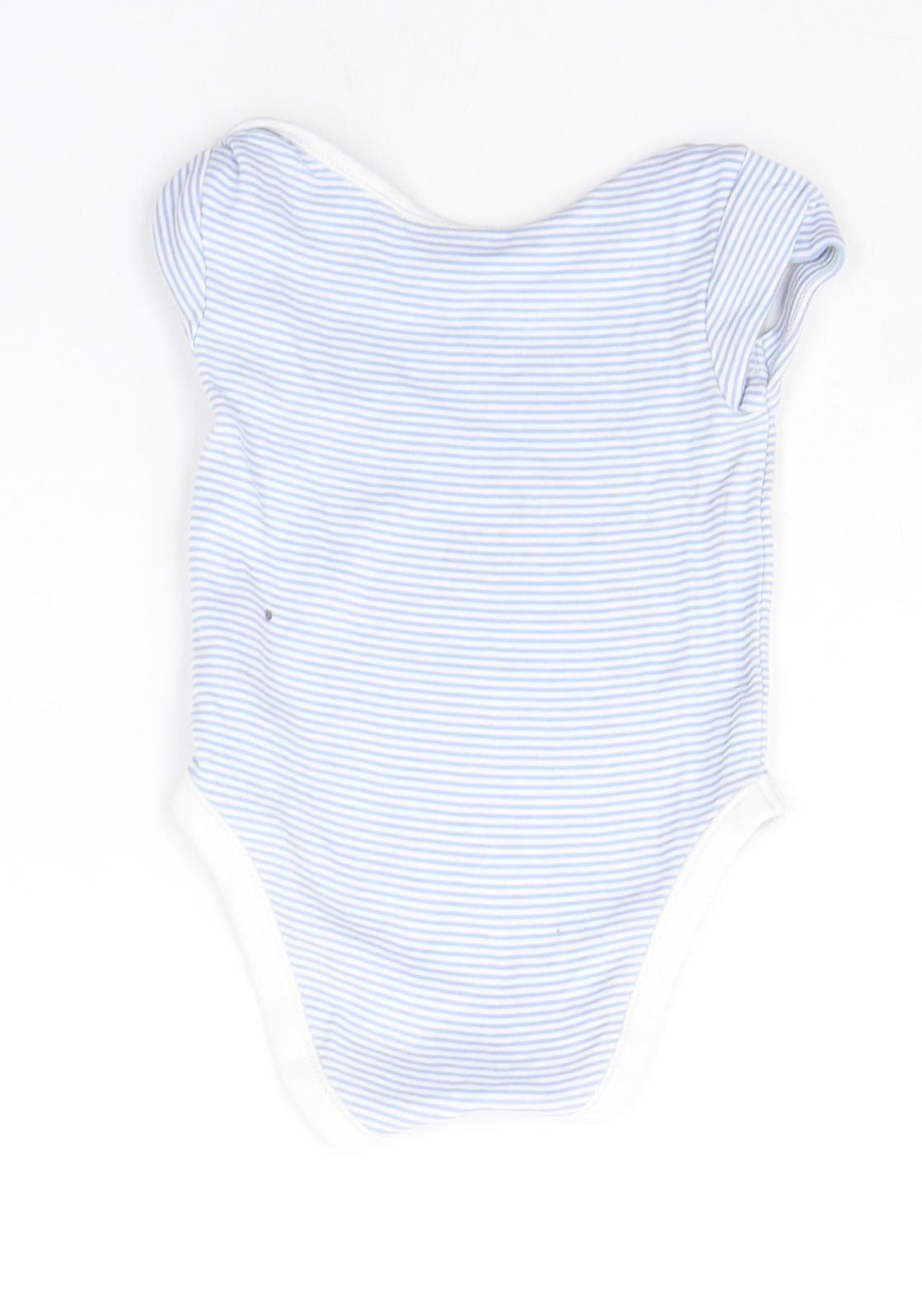 Nutmeg Baby Blue Striped  Babygrow One-Piece Size 6-9 Months